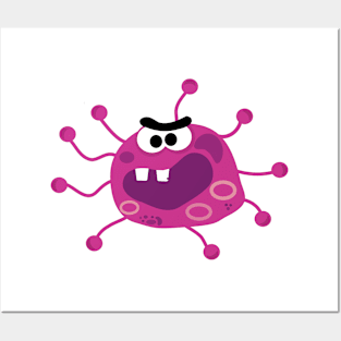 Angry looking virus Posters and Art